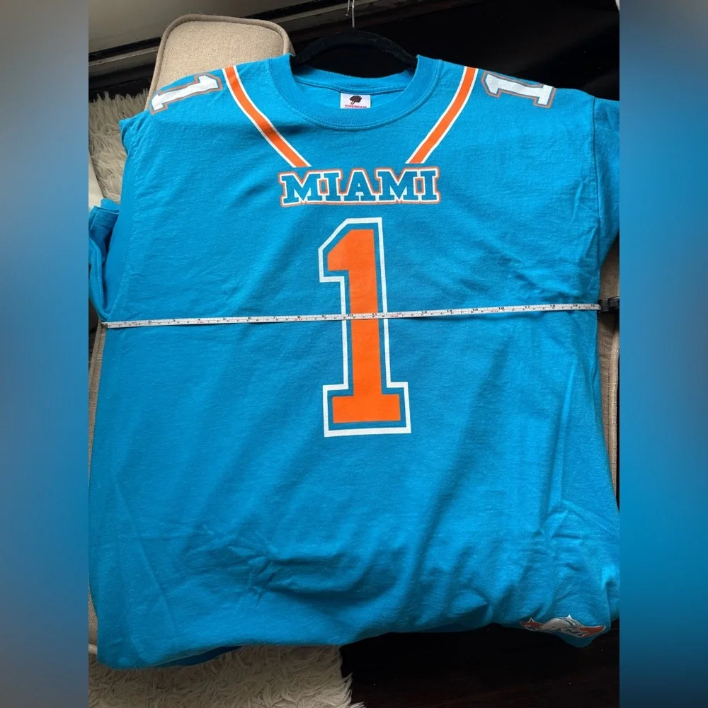 Billionaire Boys Club ICE CREAM Florida Miami Dolphins #1 TShirt Men Size L Blue - Picture 4 of 5